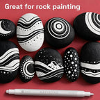 ARTISTRO 12 White Dual-Tip Acrylic Paint Markers – Paint Pens Set - Image 7