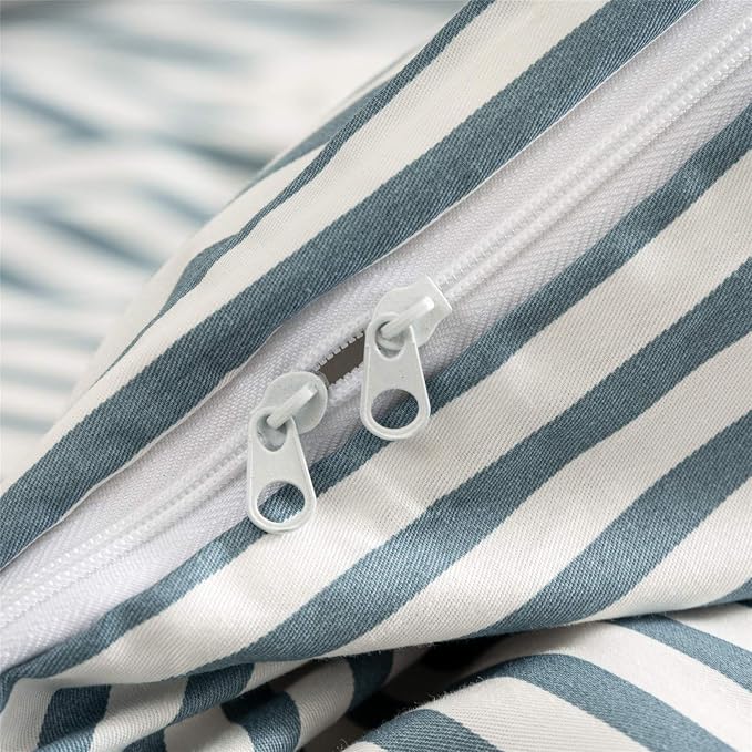 JELLYMONI 100% Natural Cotton 3pcs Striped Duvet Cover Sets, - Image 5