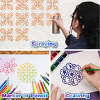 20 Pcs 4x4'' Mandala Stencils for Painting on Wood, Tile Fabric, Reusable - Image 8