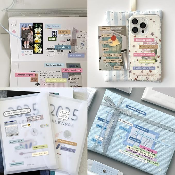 PRSTINCOL 2346PCS Quote Stickers, 48 Sheets Scrapbook Supplies Kit Word Stickers - Image 4