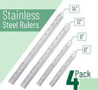 Mr. Pen- Metal Straight Edge Ruler, Imperial & Metric Measurements - Image 2