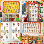 60pcs Circus Theme Cutouts Clown Juggling Bulletin Board Decorations Carnival - Image 7