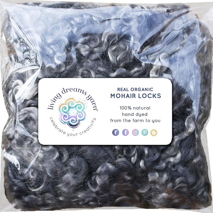 Real Mohair Locks. Hand Dyed Wool Fiber by LivingDreamsYarn
