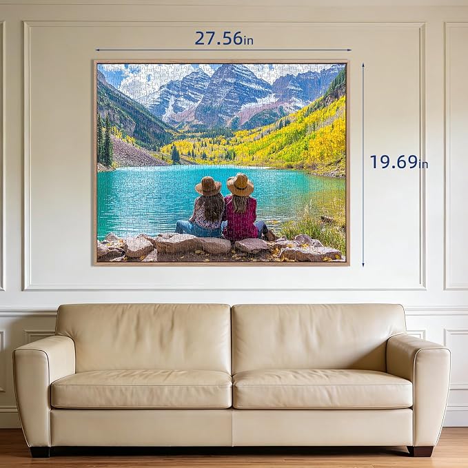 Autumn Mountain Lake Puzzles for Adults 1000 Pieces, Challenging Jigsaw Puzzles - Image 4