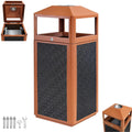 Square Waste Container with Dome Lid | Commercial Outdoor Garbage and Trash Container, Brown 15 Gallon