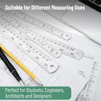Mr. Pen- Metal Straight Edge Ruler, Imperial & Metric Measurements - Image 6