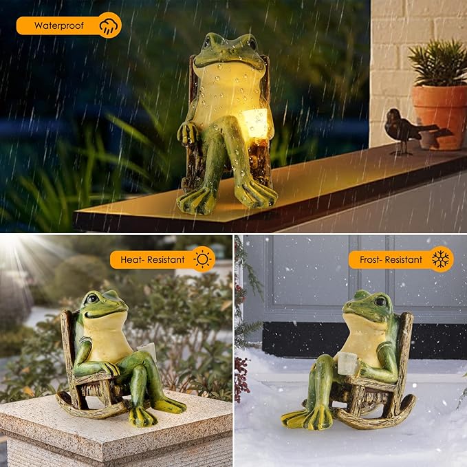 FOXMIS Miniature Frog Garden Statue Mom Dad Gifts Home Decorations Fairy Garden - Image 4