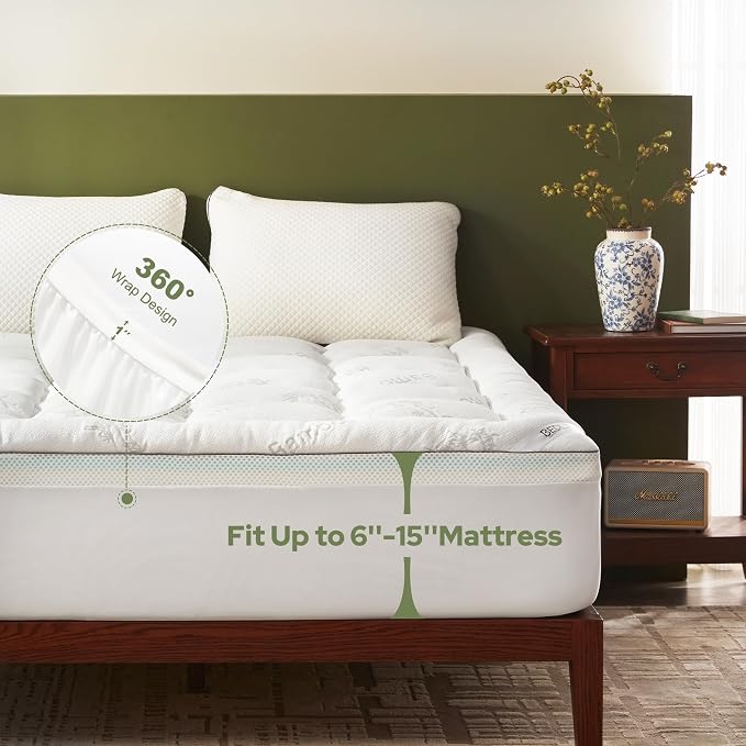 BEDLORE 4 Inch Memory Foam Mattress Topper Full, 2-in-1 Dual Layer Design - Image 5