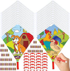 Mototo 24 Pack DIY Blank Kite Bulk White Beach Kite Making Kit Decorating by MOTOTO