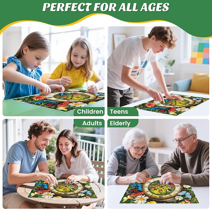 500 Pieces Puzzle for Adults, Fantasy Forest Clock Puzzle, Recycled Cardboard - Image 6