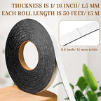 Tatuo 2 Rolls Double Sided Foam Tape 0.6 Inch by 50 Feet Black PE Foam Tape - Image 3