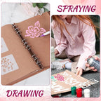 20 Pcs Flower Stencils for Crafts Reusable Flower Stencils for Painting on Wood - Image 6