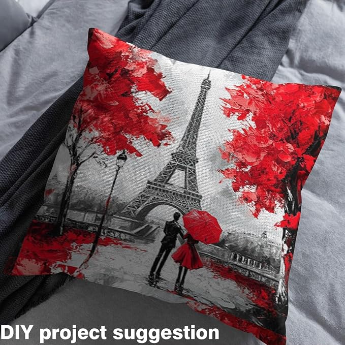 Erosebridal Eiffel Tower Flannel Fabric by The Yard Couple Valentine Soft Not - Image 4