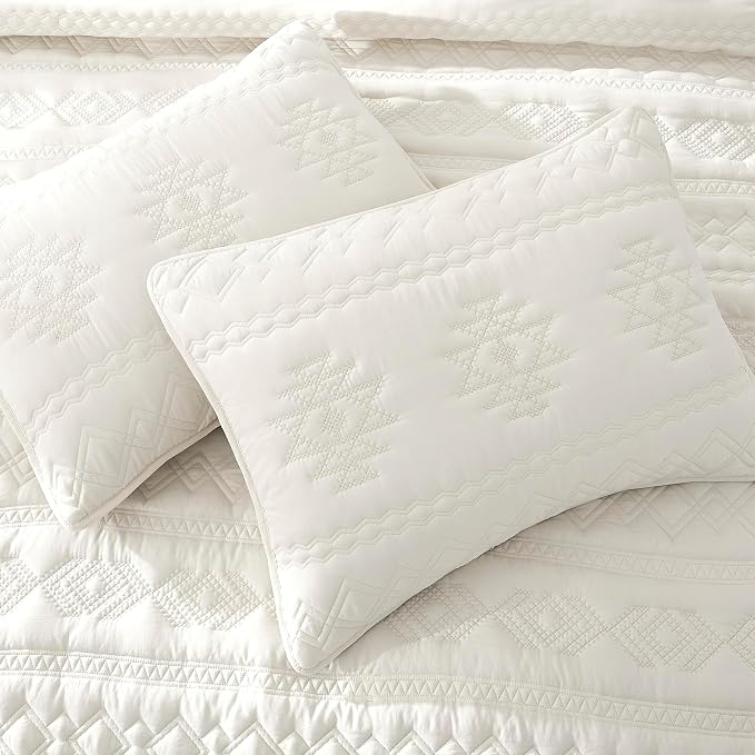 WDCOZY Boho Ivory Quilt King Size Bedding Sets - Image 4