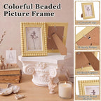 1 Pack 5 x 7 Picture Frame, Wood Beaded Boho Photo Frame, Vintage Photo Display - Image 4