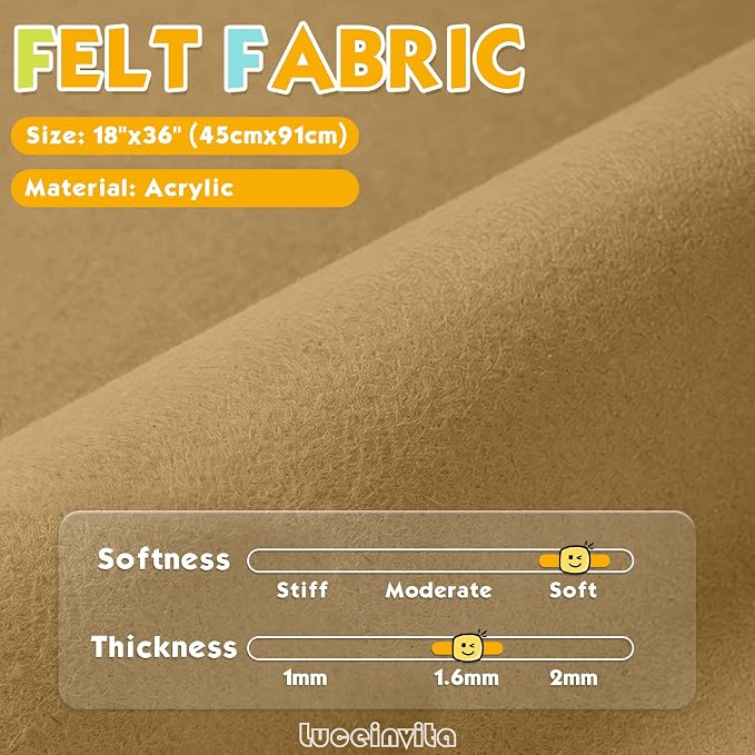 Camel 18" X 36" Felt Fabric Sheet - Image 2