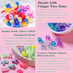 SJZWSD 5 Boxes Bracelet Making Kit Pony Beads, 6x9mm Kandi Rave Beads & Hair - Image 3