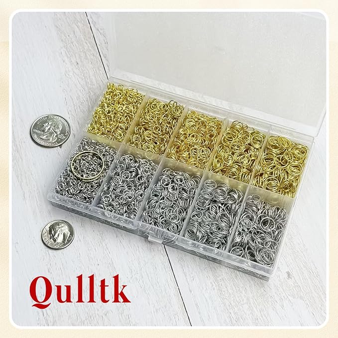 4600 Pcs Jump Rings for Jewelry Making Kit Gold & Silver, Open Rings - Image 4
