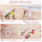 kmfosaat 344 Pcs Pressed Flower Bookmark Making Kit, 50 Laminating Pouches - Image 4