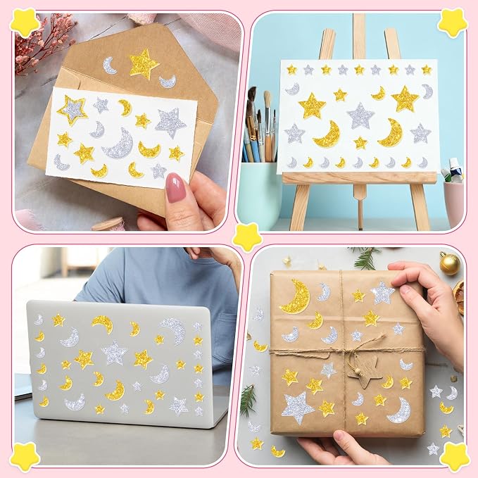 894Pcs Foam Stickers, Colorful Foam Shape Stickers Self Adhesive Star Moon - Image 8