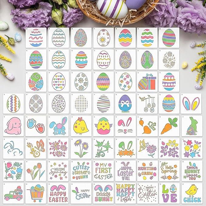 Marspark 66 Pcs Small Stencils for Crafts Reusable 3 Inch Stencils for Painting by Marspark