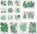 ORIGACH 15 Pieces Tropical Leaf Stencil Reusable Fern Leaves Monstera Palm Leaf - Image 2