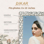 DIKAR 8x10 Picture Frame with White Pearls as Wedding gifts, Wedding Picture - Image 4