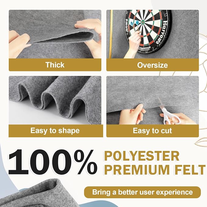 XSEINO Gray Large Felt Fabric 36" X 36 ", 1.4 mm Thick Soft Felt Fabric Sheet - Image 4