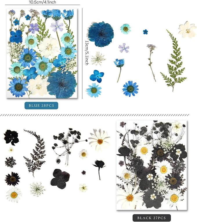 110+PCS Pressed Flowers for Resin, Colorful-B | Real Dried Flower Leaves - Image 3
