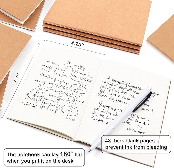 feela 170 Pack Blank Kraft Notebooks, Unlined Sketchbook Mini Cute Note Pad - Image 2