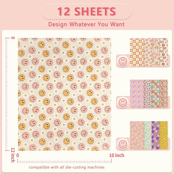 Tintnut Daisy and Smiley Heat Transfer Vinyl, easy cut & weed, stretch washable - Image 2