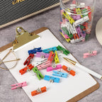 SANNIX 100Pcs Wooden Push Pin Clips, Bright Wooden Clips - Image 6