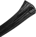 25ft - 1.25 inch Braided Cable Management Sleeve Cord Protector - Self-Wrapping by CrocSee