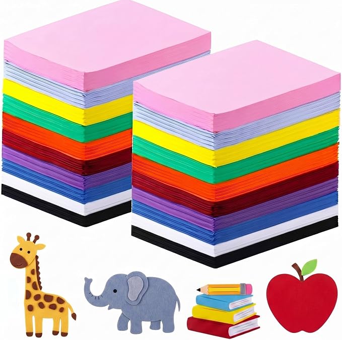 Ctosree 500 Pcs Pack Foam Sheets Crafts 8.5 x 5.5 Inch EVA Foam Paper Assorted by Ctosree