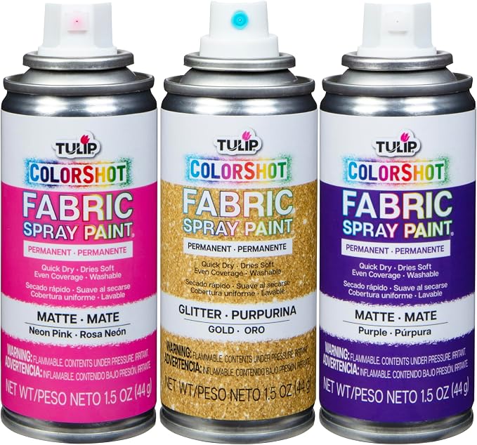 TULIP ColorShot Fabric Spray Paint, 3 Pack Jewel Tone Gem Colors Neon Pink - Image 3