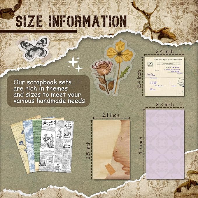slapaflife 450 PCS Vintage Scrapbook Supplies Junk Journal Supplies, Scrapbook - Image 2