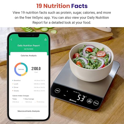 Etekcity 22lb Food Nutrition Scale, Smart Calorie Calculator, Waterproof - Image 2