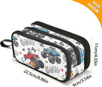 Truck Racing Car Flag Pencil Case Box Boys Girls Large Pencil Pouch Zipper - Image 7