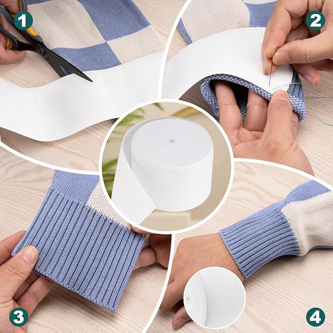 Airisoer 3 Inch Elastic Band for Sewing, 12 Yard High Elasticity Sewing Elastic - Image 6