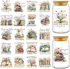 Rngmsi 20 Sheets Reading Books UV DTF Cup Wrap Cold UV DTF Transfer Sticker | by RNGMSI