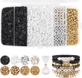 White Black Clay Beads Bracelet Making kit, Funtopia Heishi Beads Polymer Clay by Funtopia