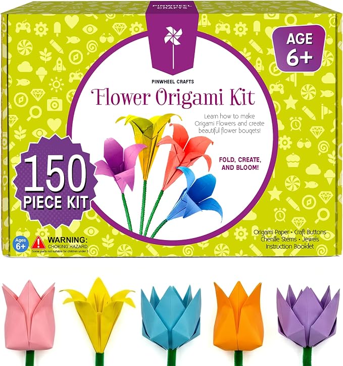Pinwheel Crafts Flower Origami Kit by PinwheelCrafts