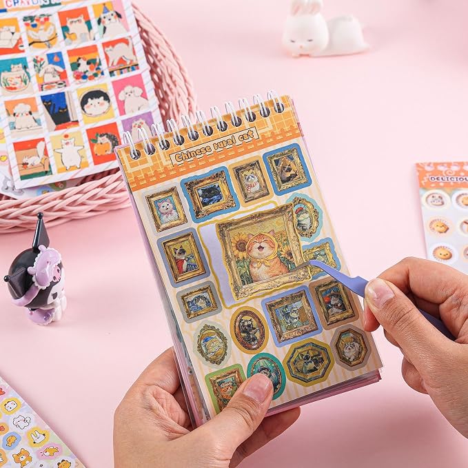 Girl's Cute Sticker Book, Cartoon Cat Theme - Image 4