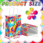 Kolldenn 24 Pcs Tie Dye Party Favor Bags Hippie Goodie Gift Paper Bags - Image 2