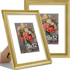 Vittanly 9x12 Picture Frames Set of 2, Ornate Vintage Photo Frame by Vittanly