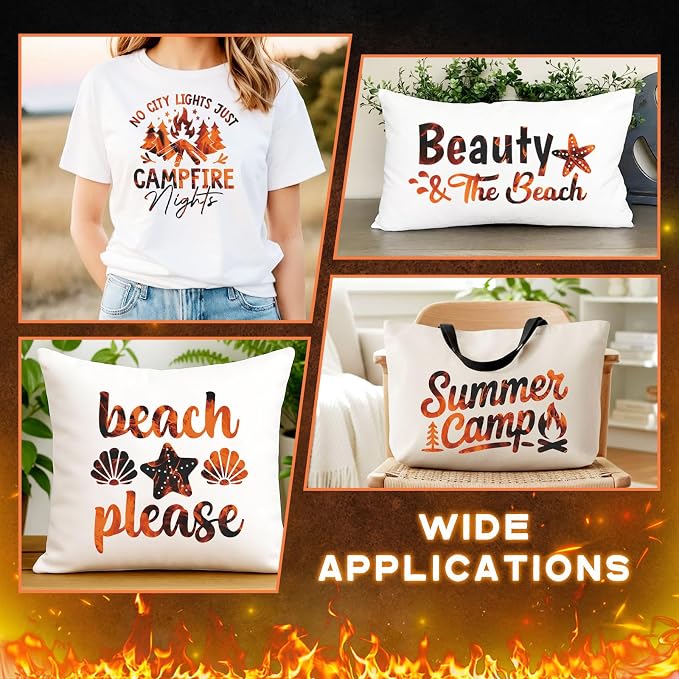 Tintnut Orange Black Flame Heat Transfer Vinyl Roll, stretch washable, heat - Image 6