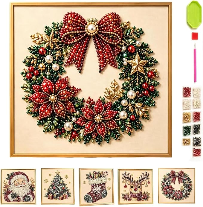 DIY Christmas Pearl Diamond Painting Art Kit by Unknown