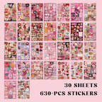 PRSTINCOL Sweetheart Vintage Style Sticker Book, 30 Pages of Aesthetic Stickers - Image 3