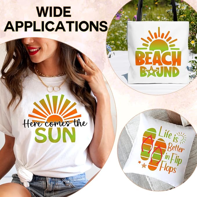 Tintnut Orange Green Gradient Heat Transfer Vinyl, Ombre pattern PU HTV Sheets - Image 5