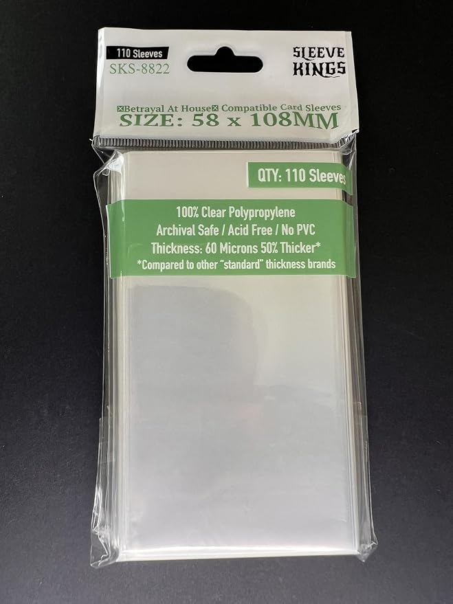 Sleeve Kings Betrayal At House Compatible Sleeves 58 X 108 mm - Image 3